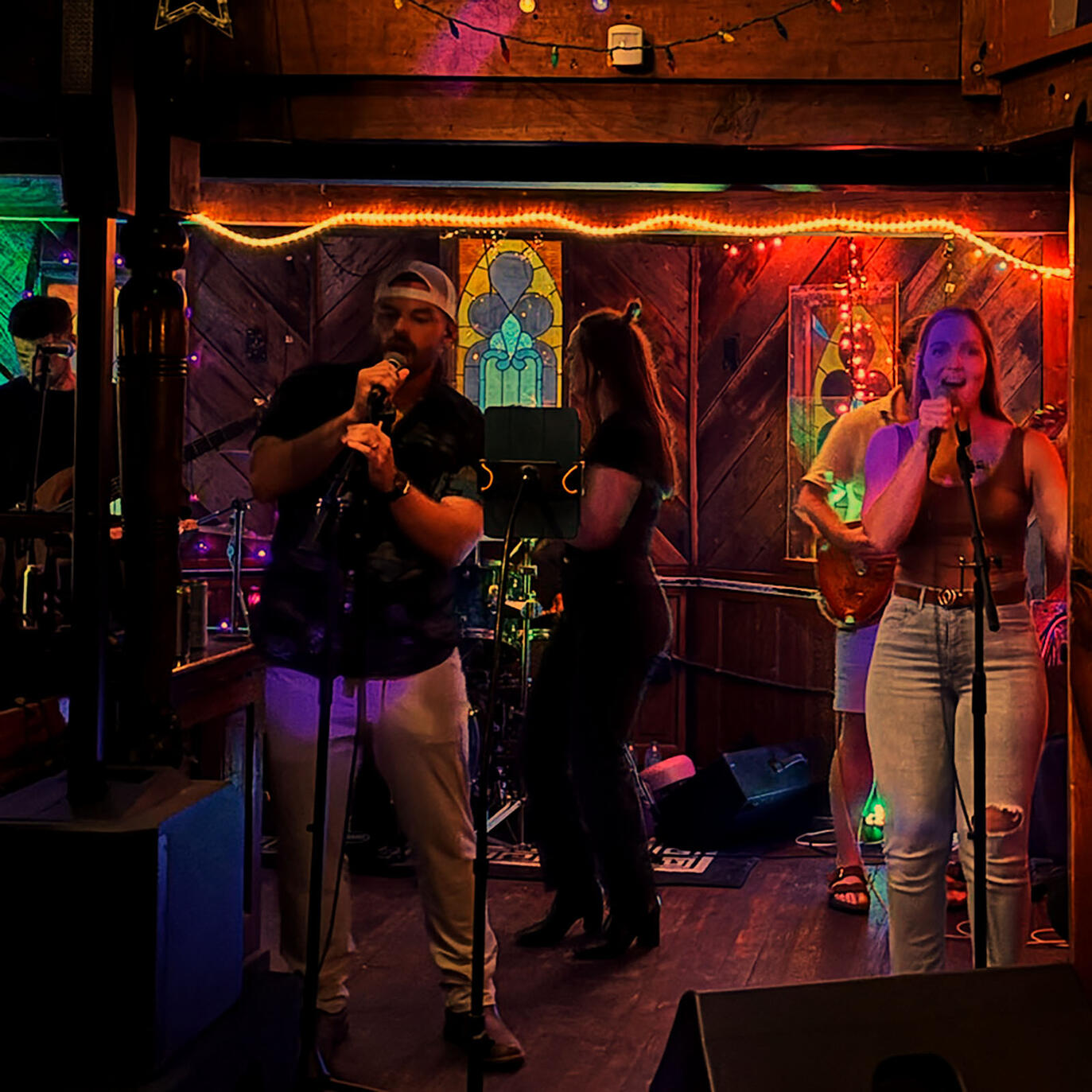 The Golden Weekends playing to a full dance floor at a Knoxville party.